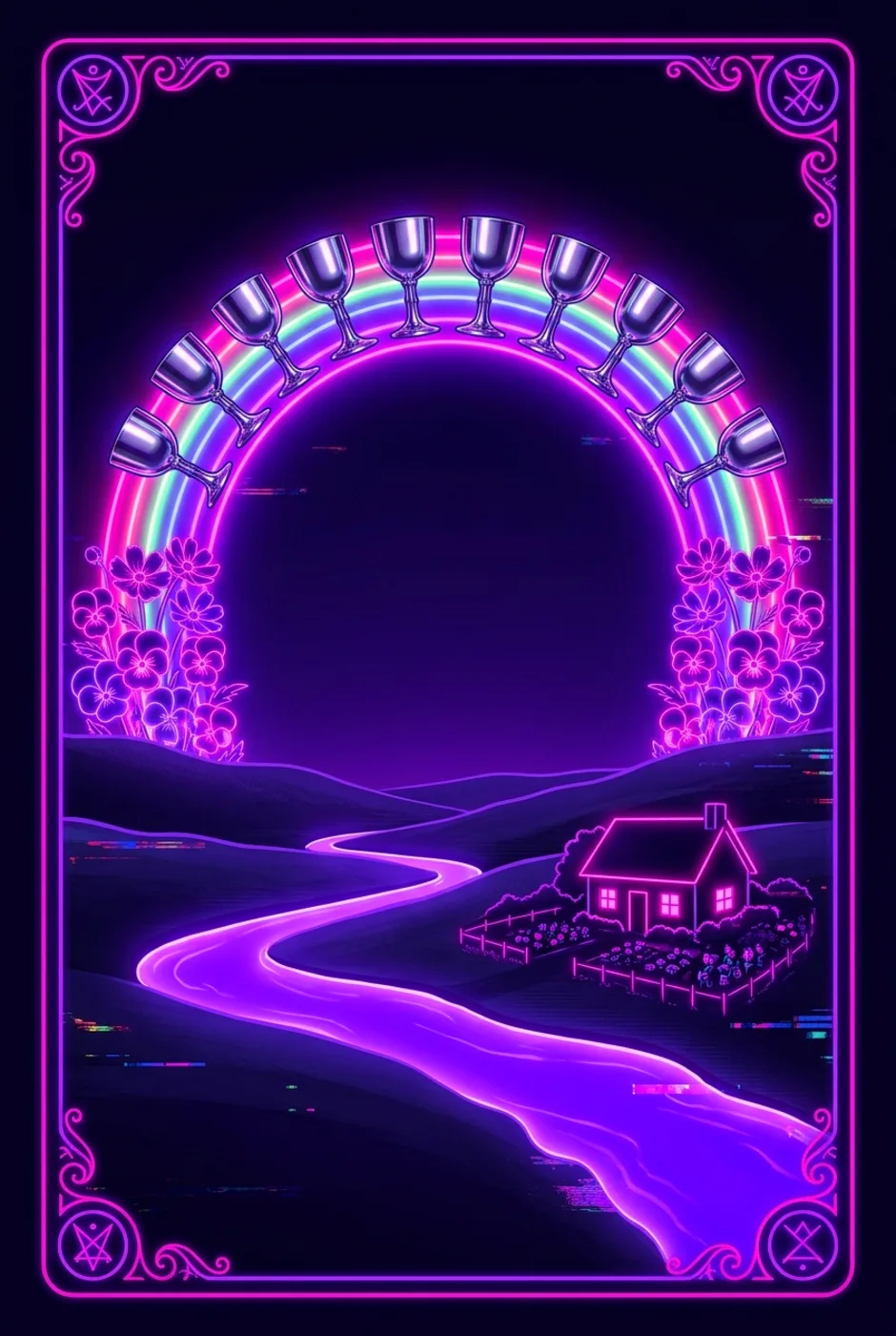 Ten of Cups, reversed, a Core tarot card