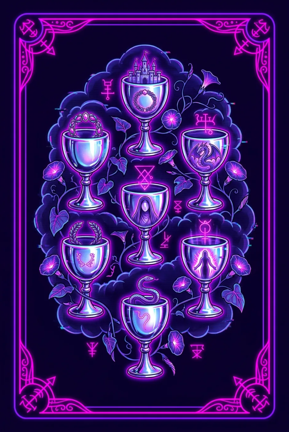 Seven of Cups, reversed, a Core tarot card