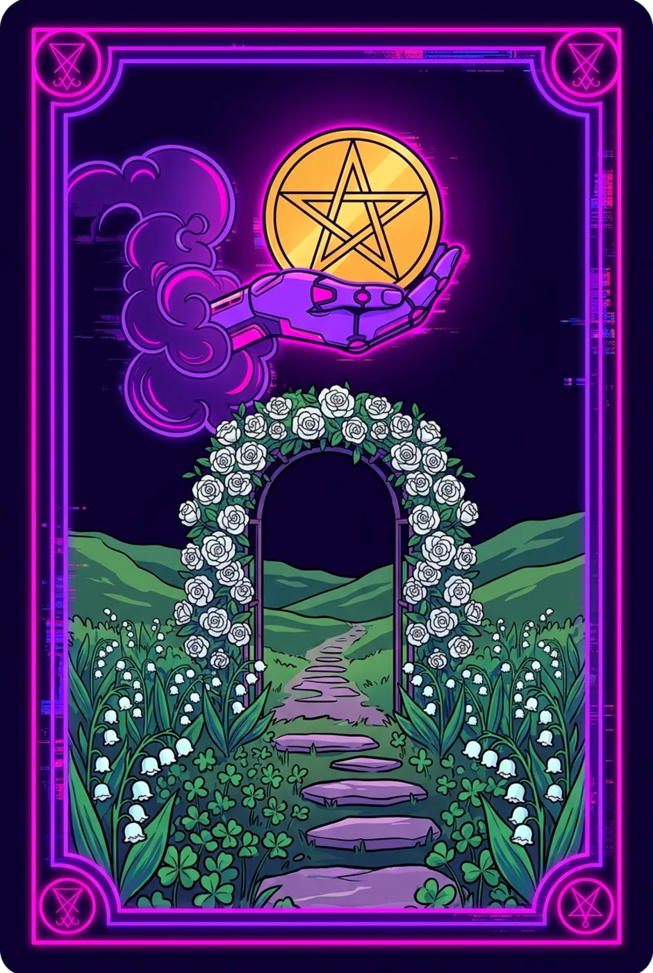 Ace of Pentacles, reversed, a Core tarot card