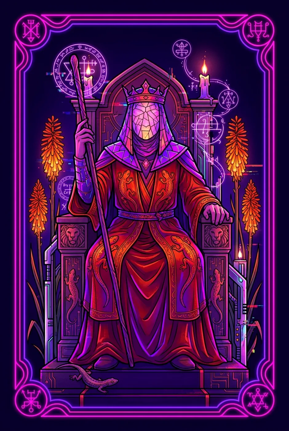 King of Wands, upright, a Core tarot card