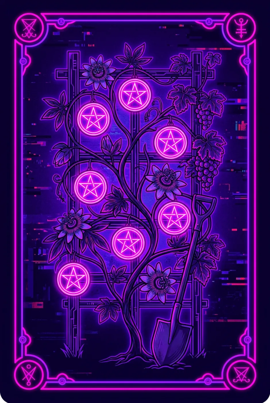 Seven of Pentacles, reversed, a Core tarot card