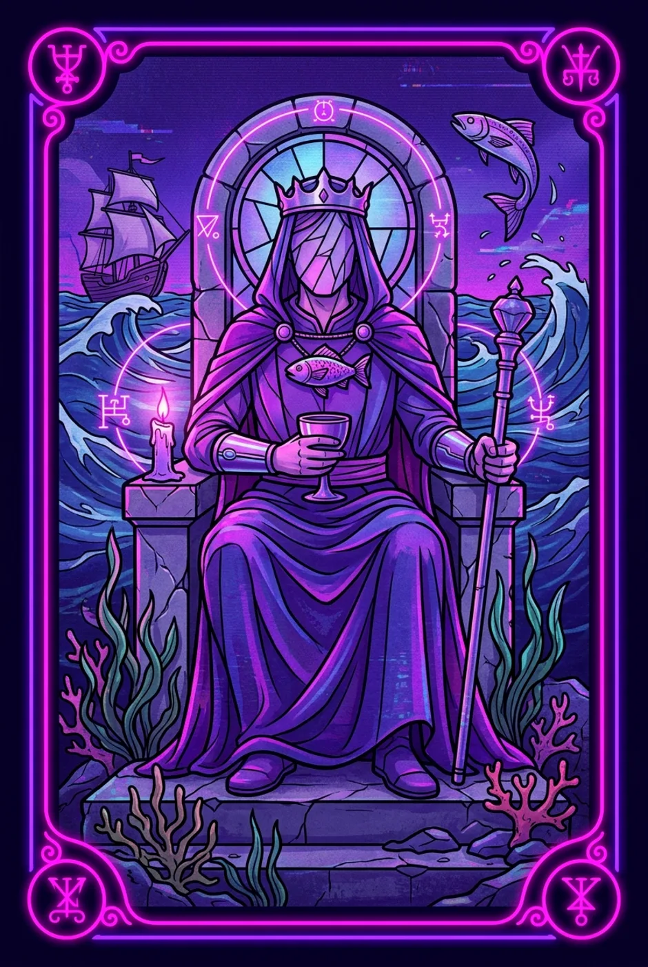 King of Cups, reversed, a Core tarot card