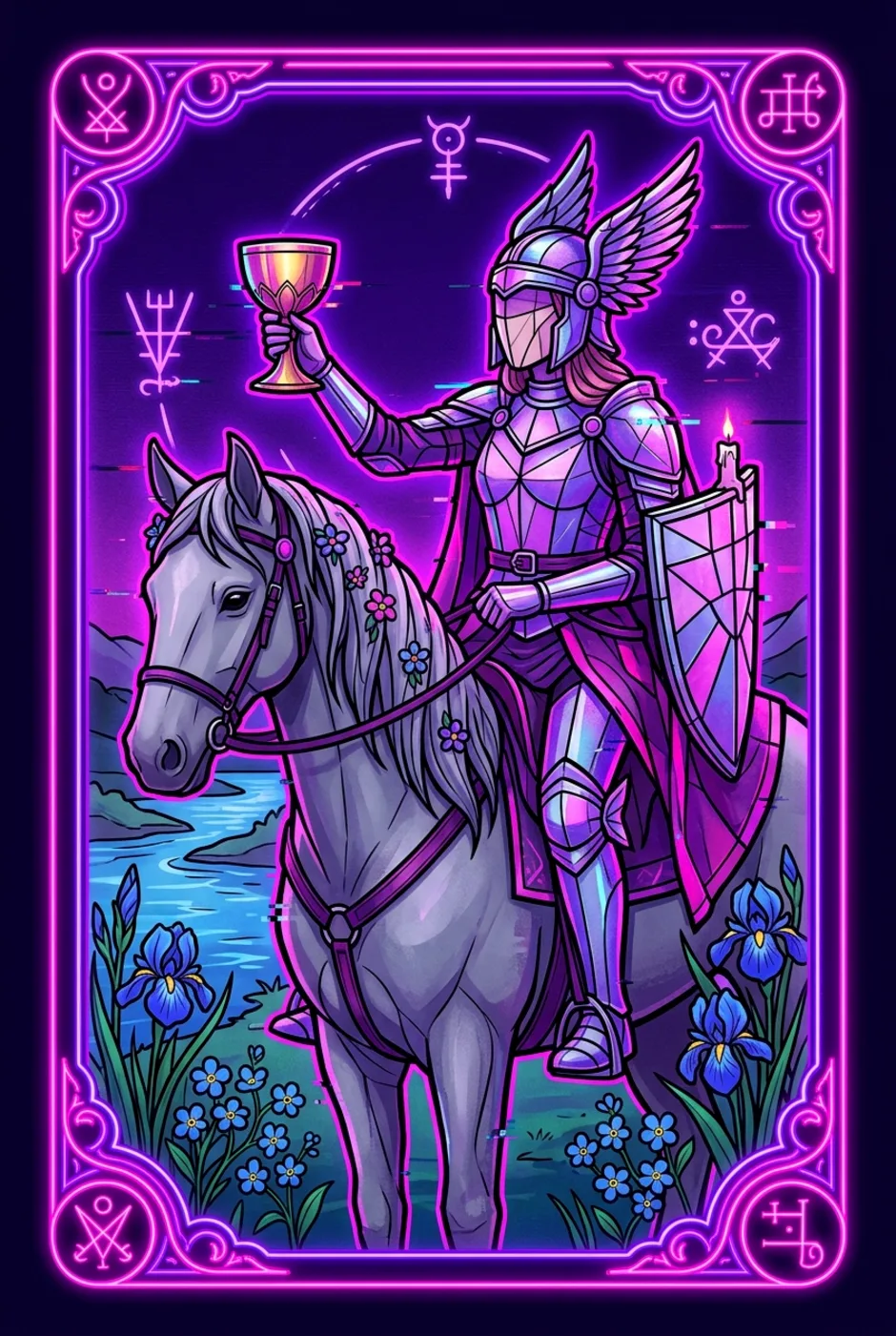 Knight of Cups, reversed, a Core tarot card