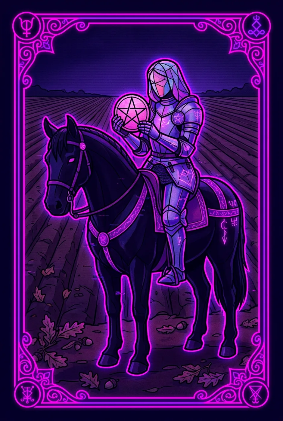 Knight of Pentacles, upright, a Core tarot card