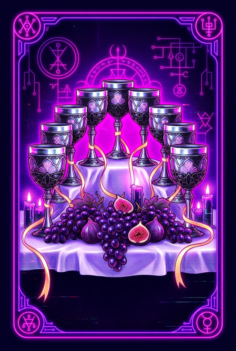 Nine of Cups, upright, a Core tarot card