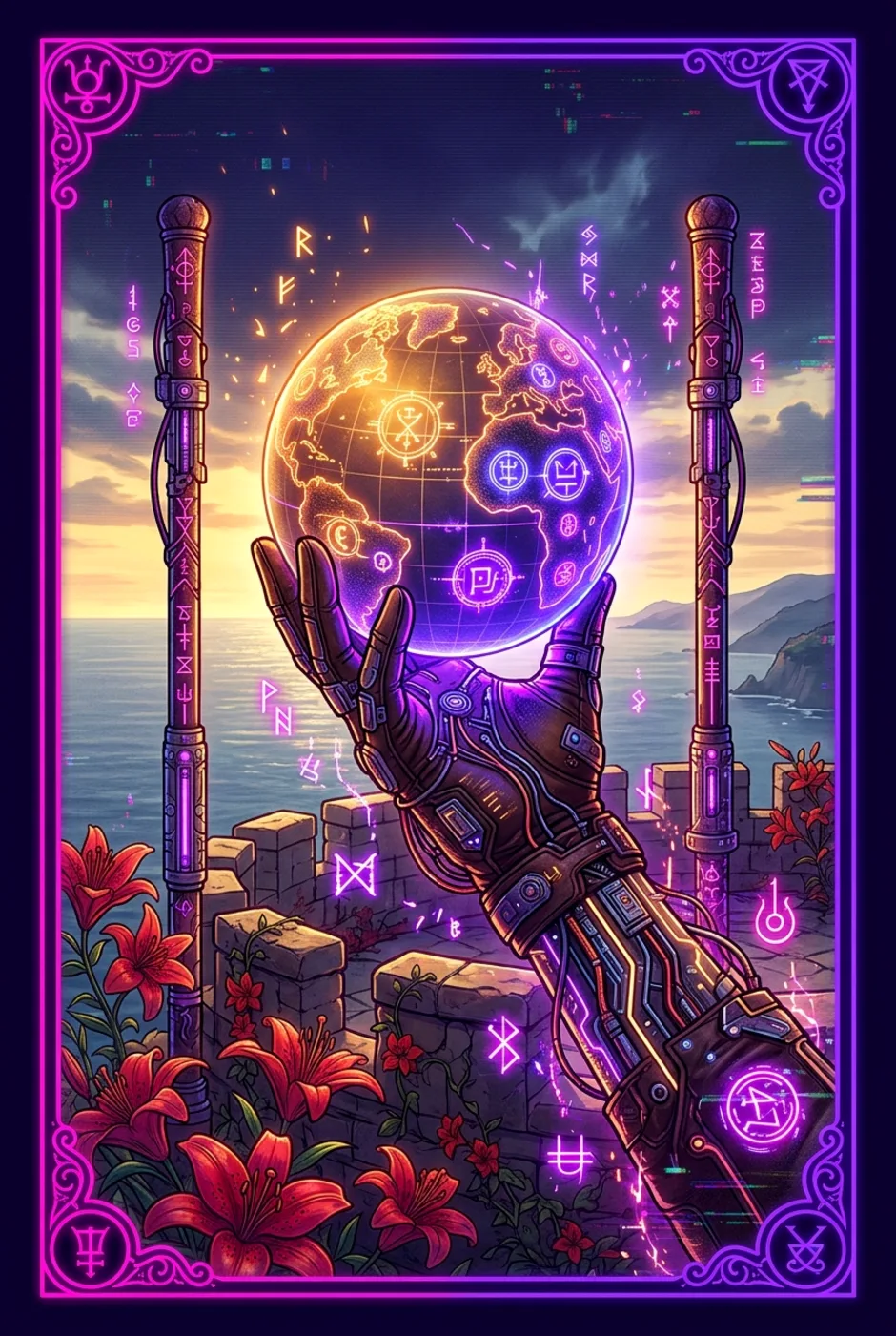 Two of Wands, upright, a Core tarot card