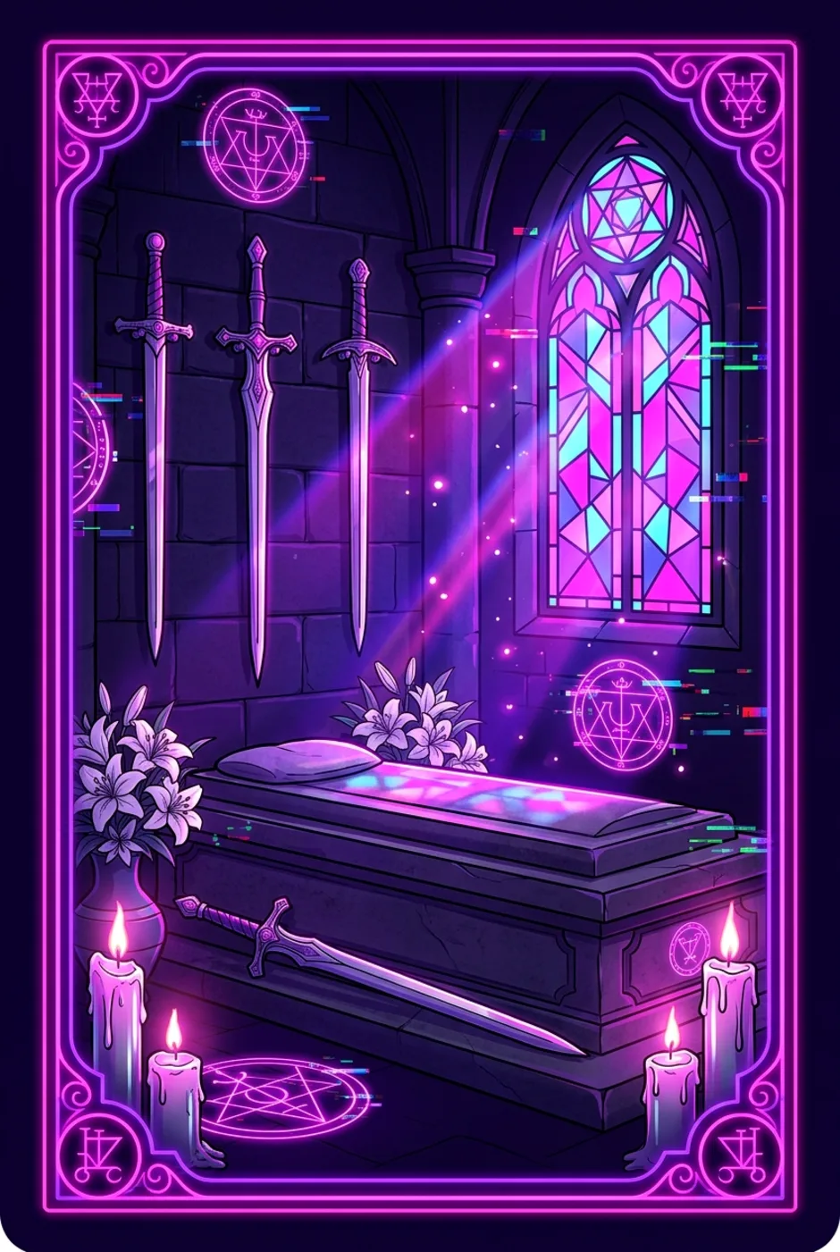 Four of Swords, upright, a Core tarot card