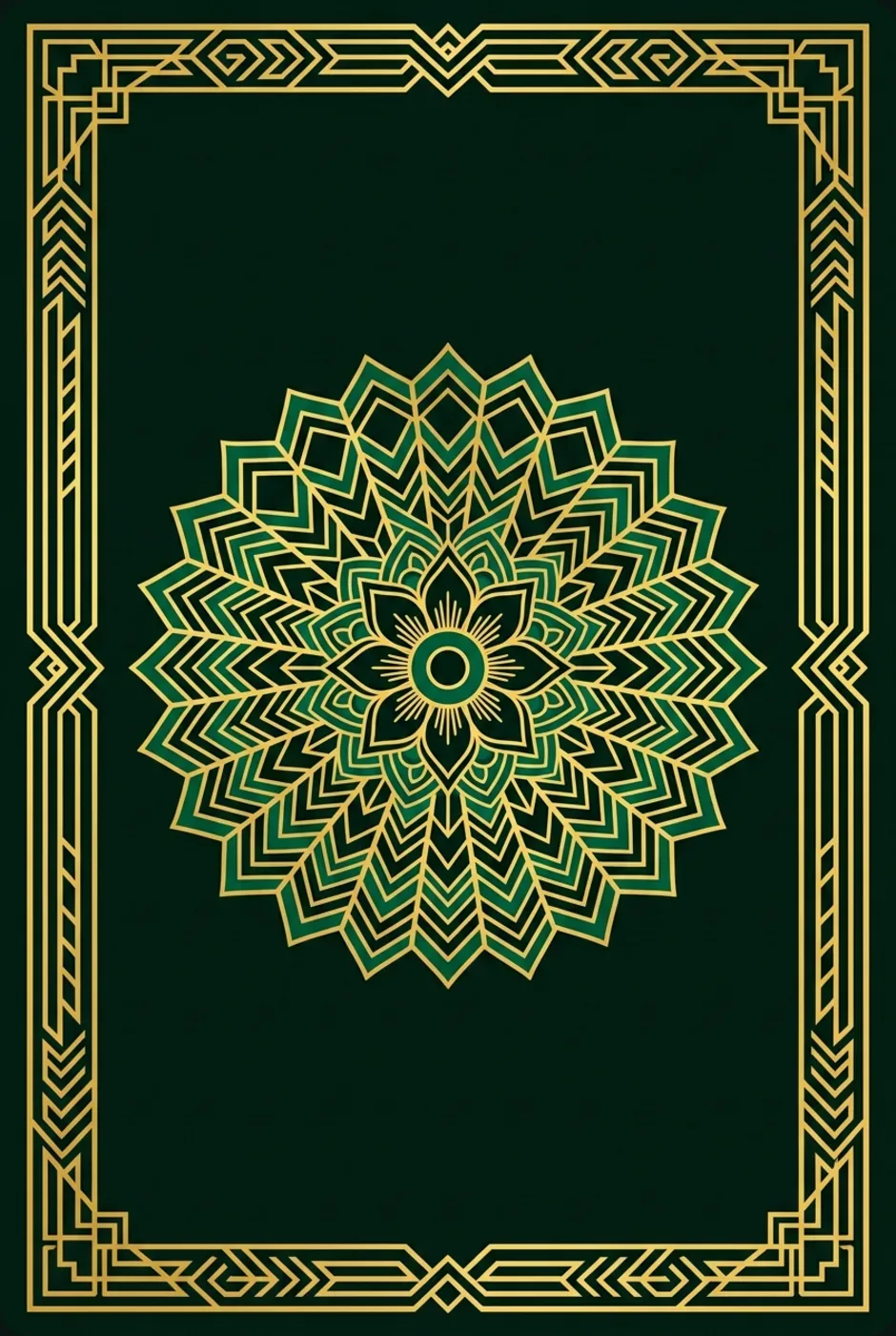The patterned back of a Gilded tarot card