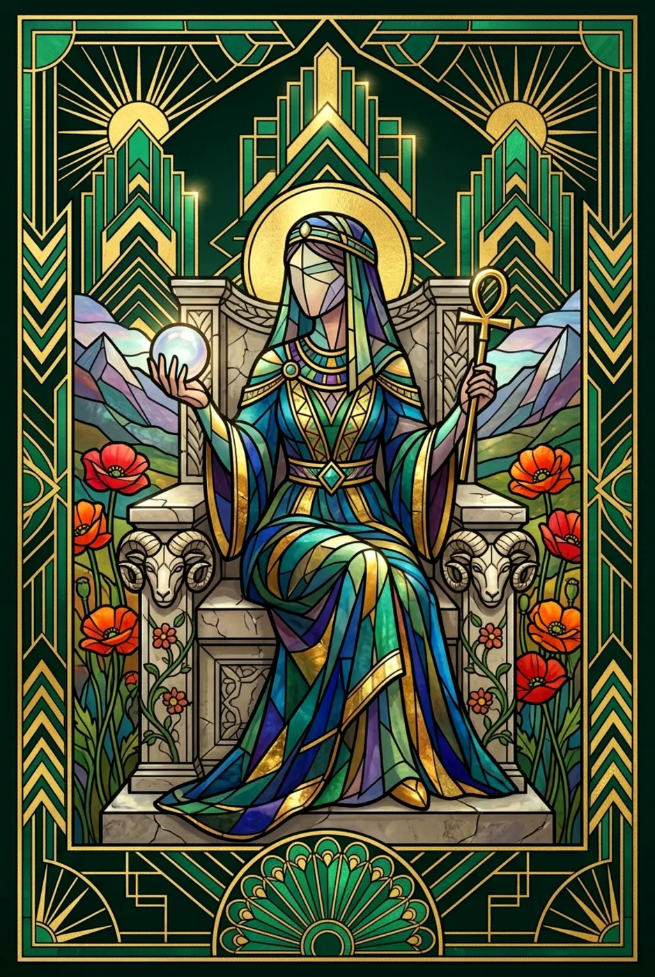 The Emperor, reversed, a Gilded tarot card