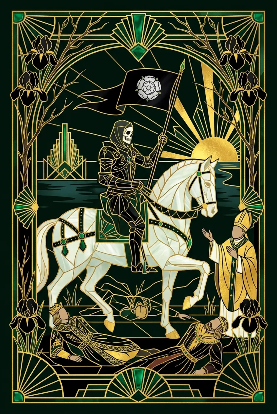 Death, upright, a Gilded tarot card