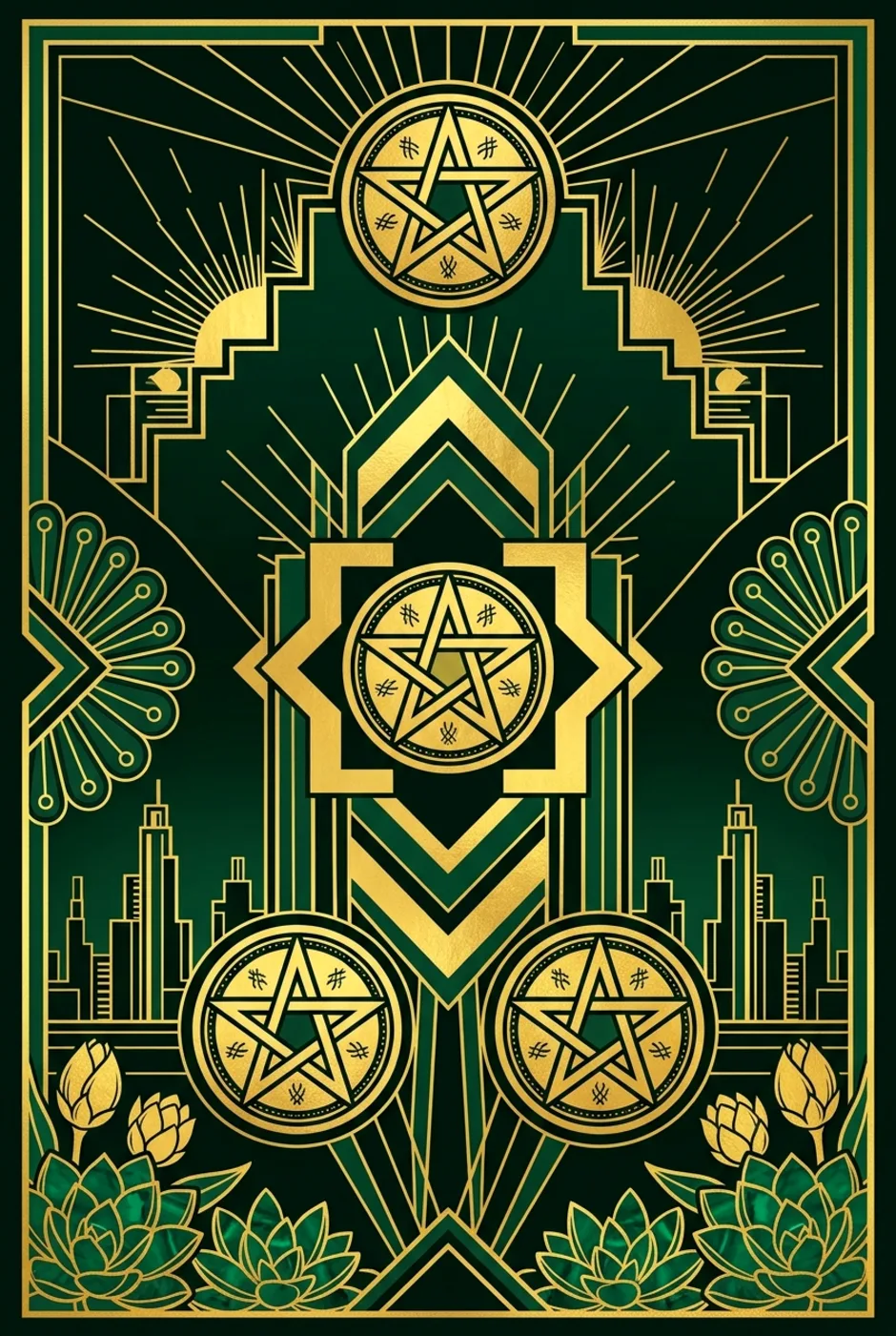 Four of Pentacles, reversed, a Gilded tarot card