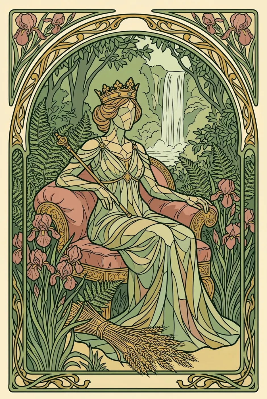 The Empress, upright, a L'Heure Verte tarot card