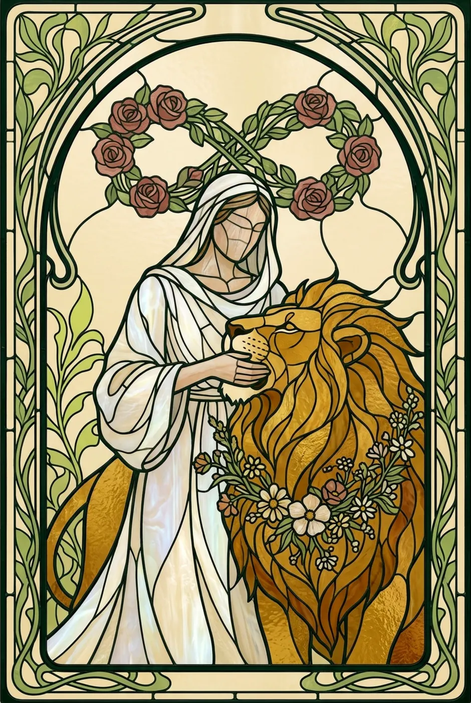 Strength, upright, a L'Heure Verte tarot card