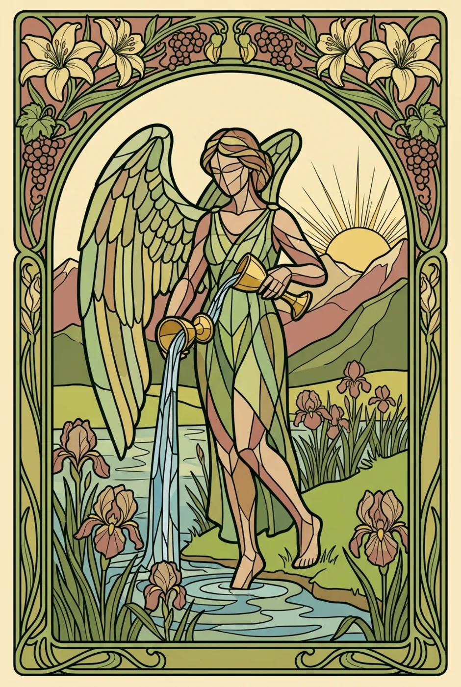 Temperance, reversed, a L'Heure Verte tarot card