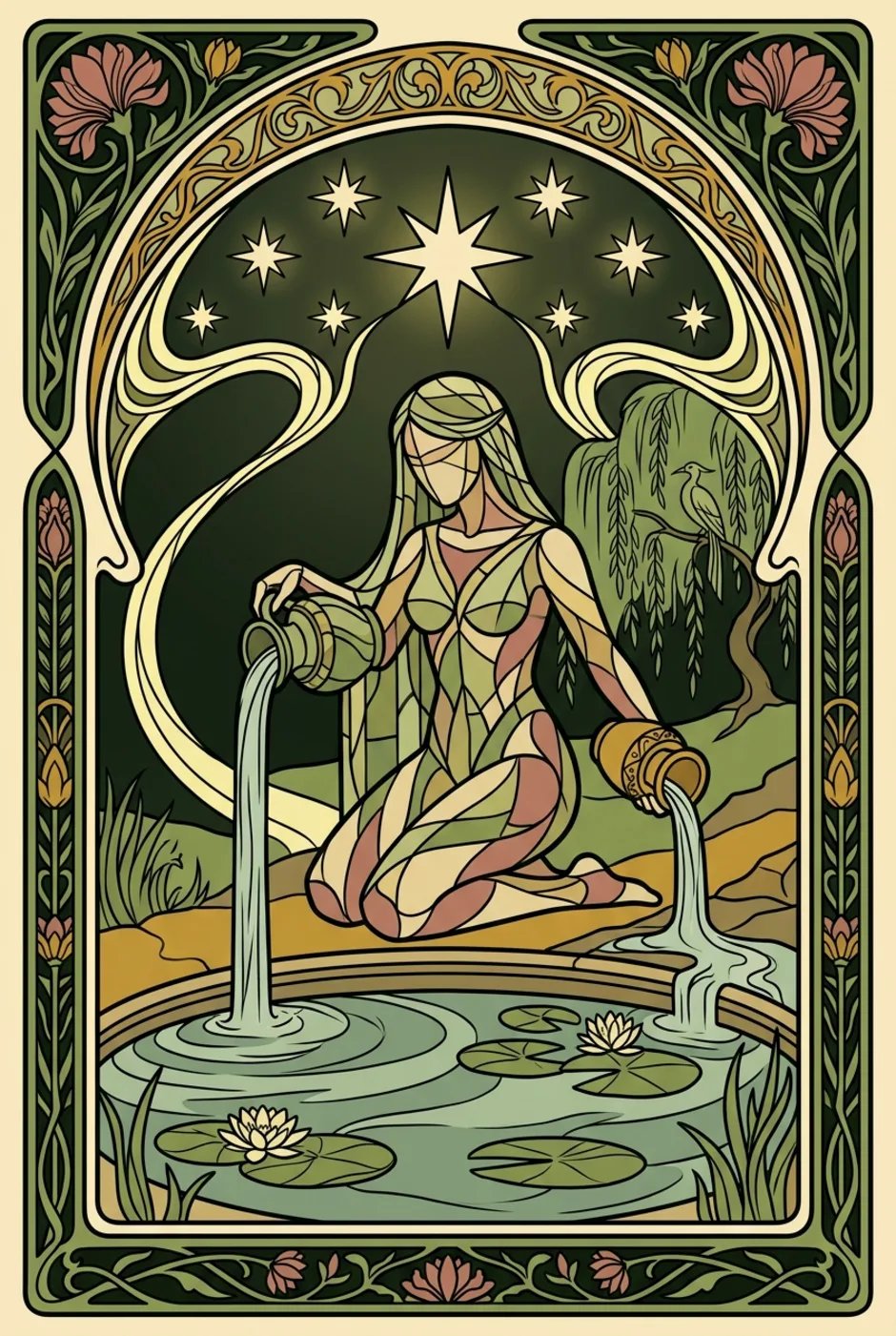 The Star, reversed, a L'Heure Verte tarot card