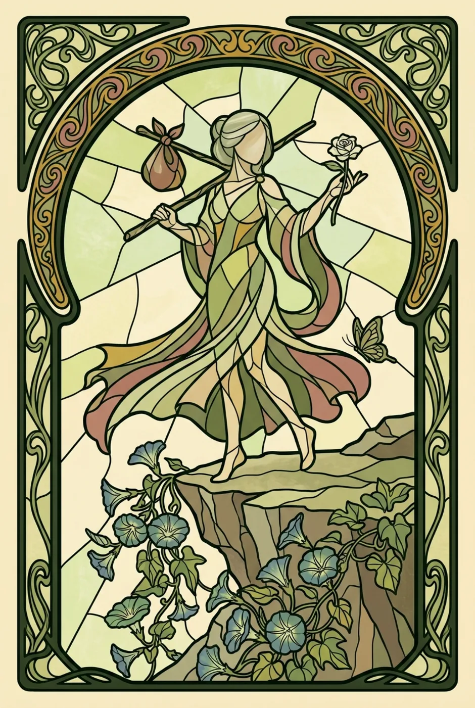 The Fool, reversed, a L'Heure Verte tarot card