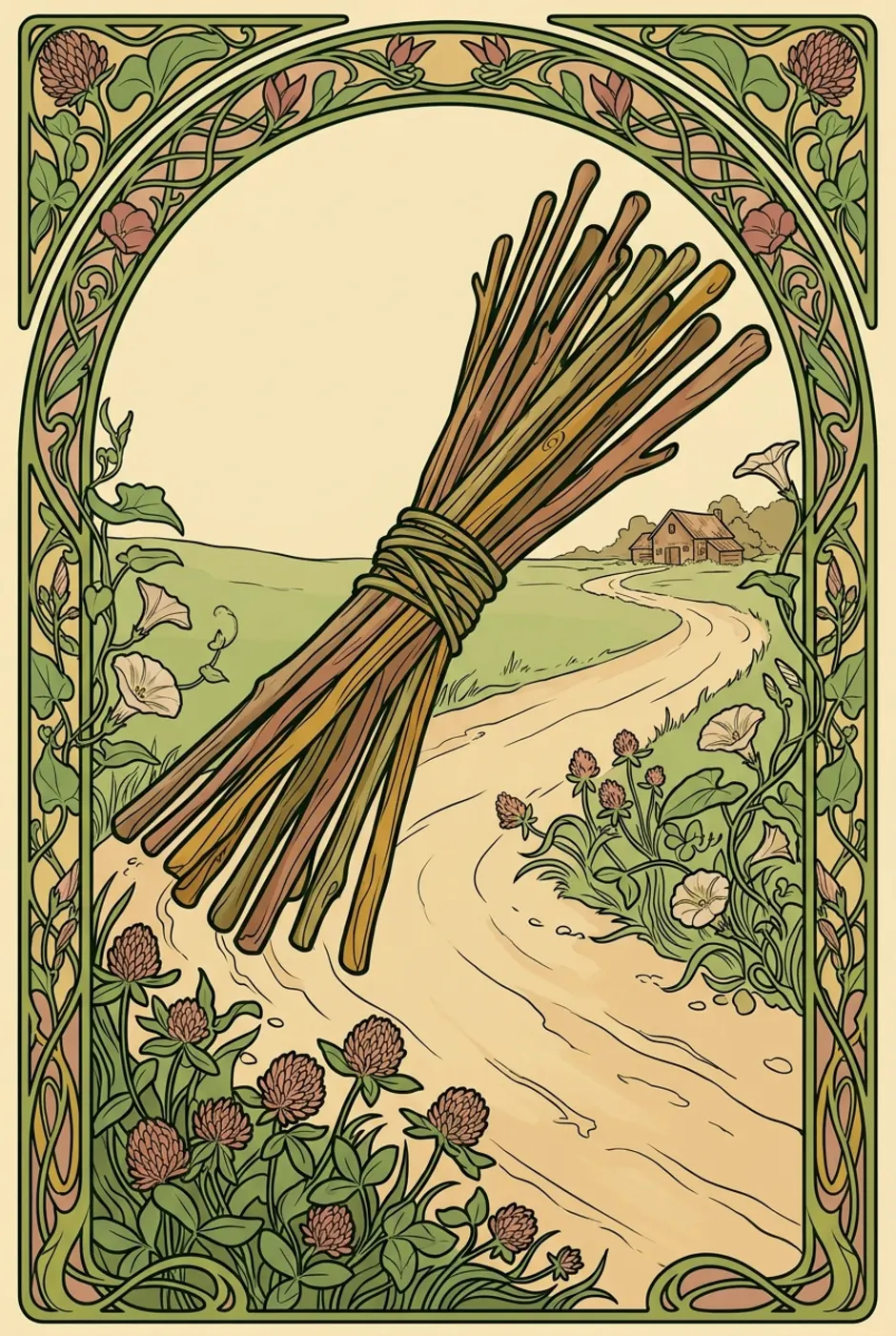 Ten of Wands, reversed, a L'Heure Verte tarot card