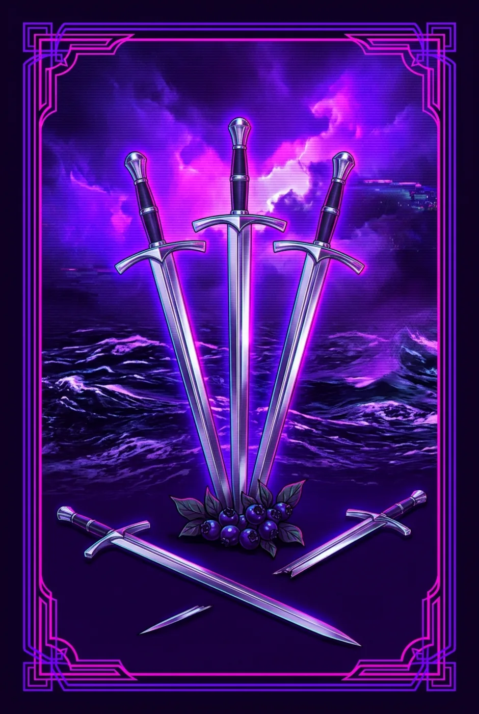 Five of Swords, reversed, a Overclock tarot card