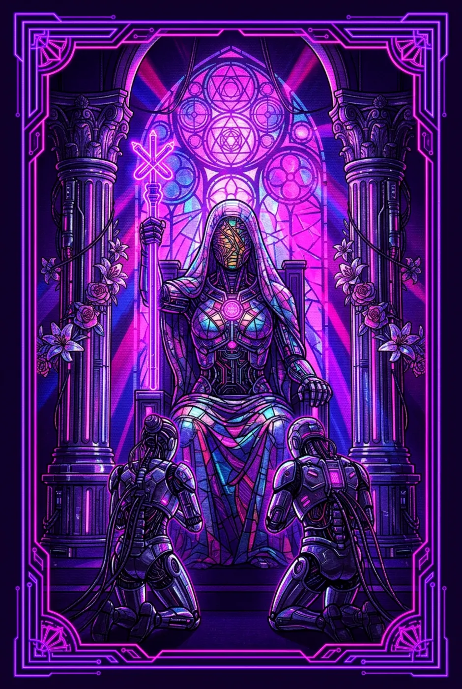 The Hierophant, reversed, a Overclock tarot card