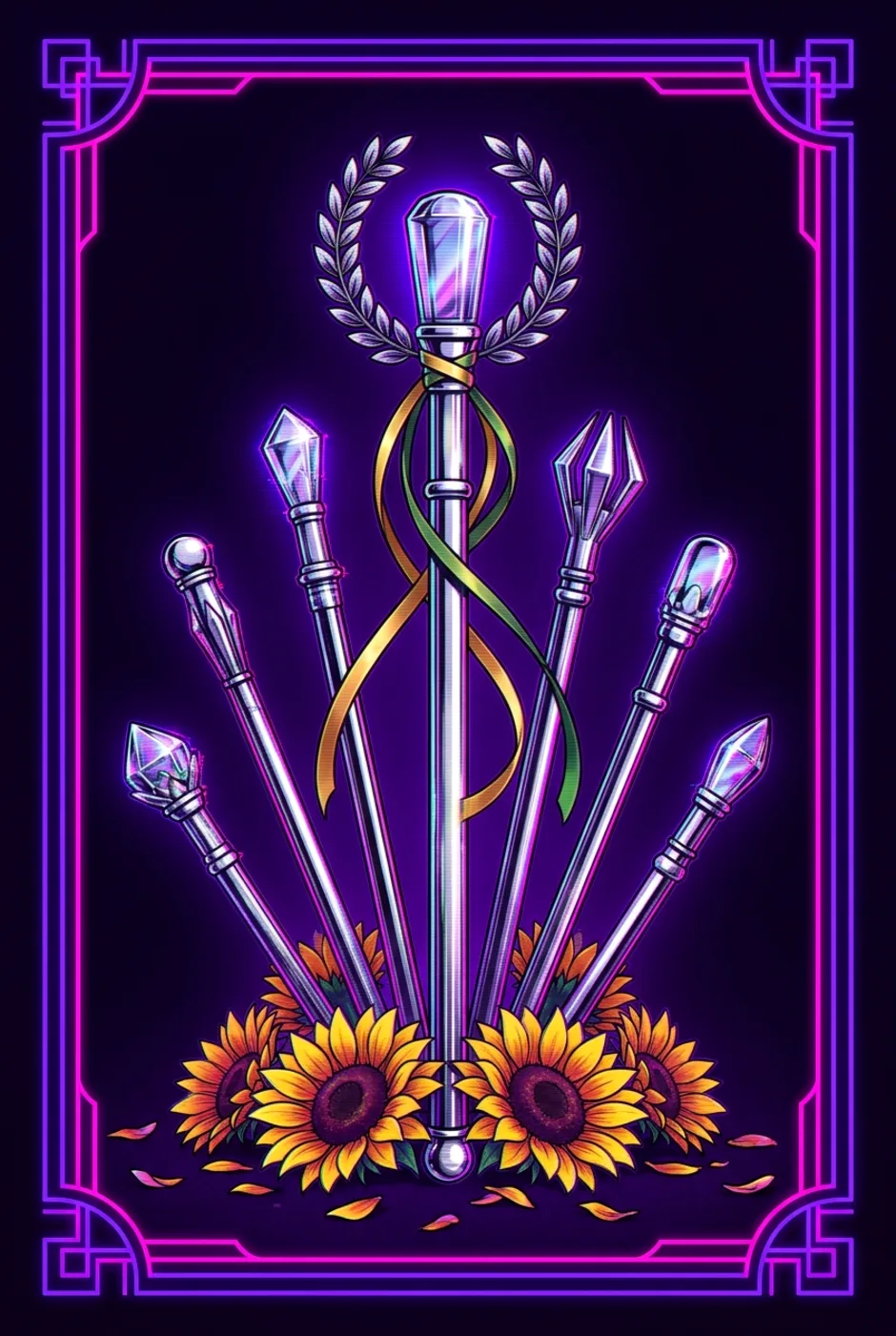 Six of Wands, reversed, a Overclock tarot card