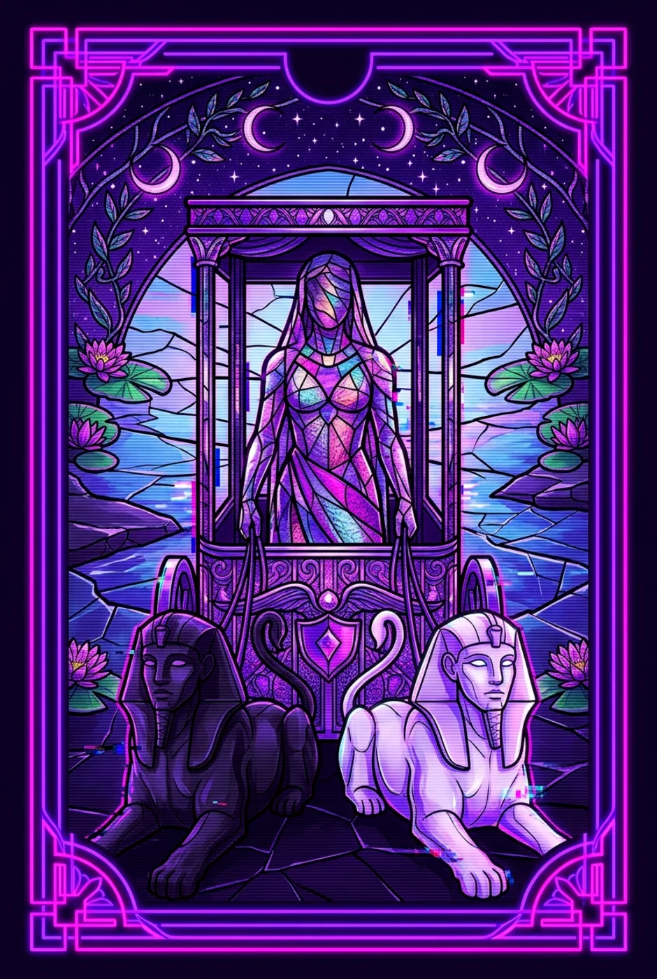 The Chariot, reversed, a Overclock tarot card