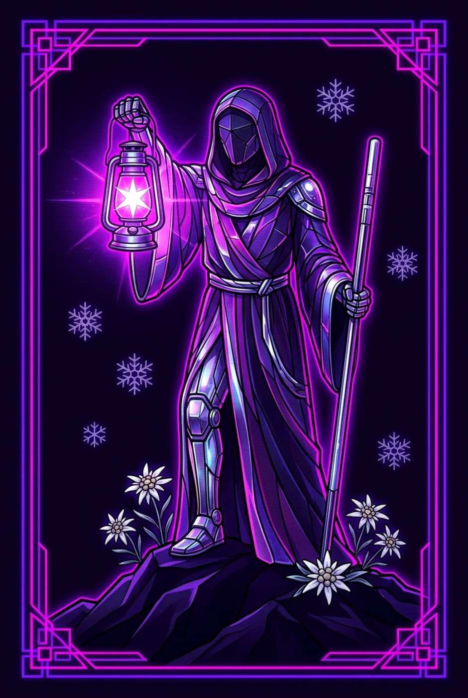 The Hermit, reversed, a Overclock tarot card
