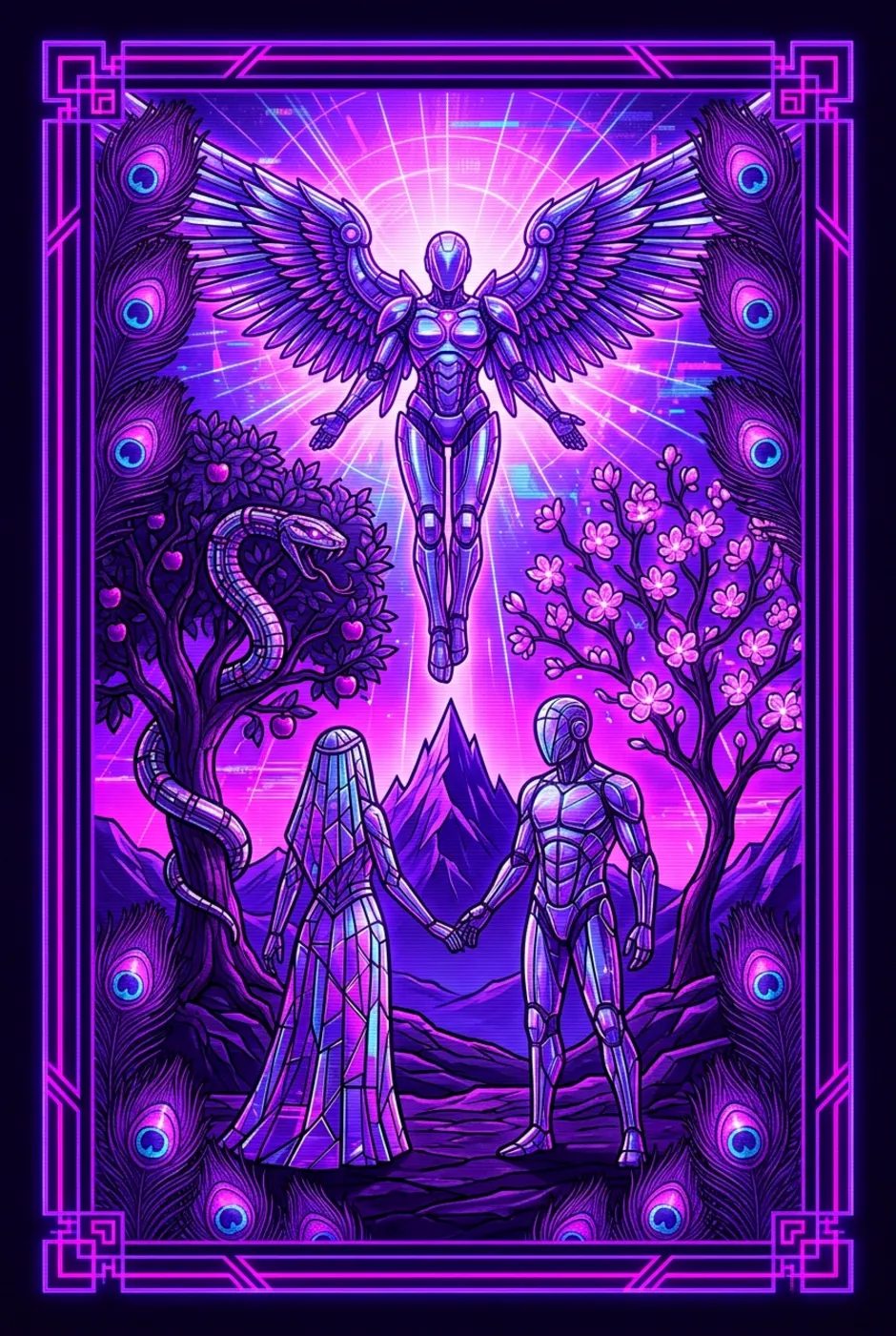 The Lovers, reversed, a Overclock tarot card