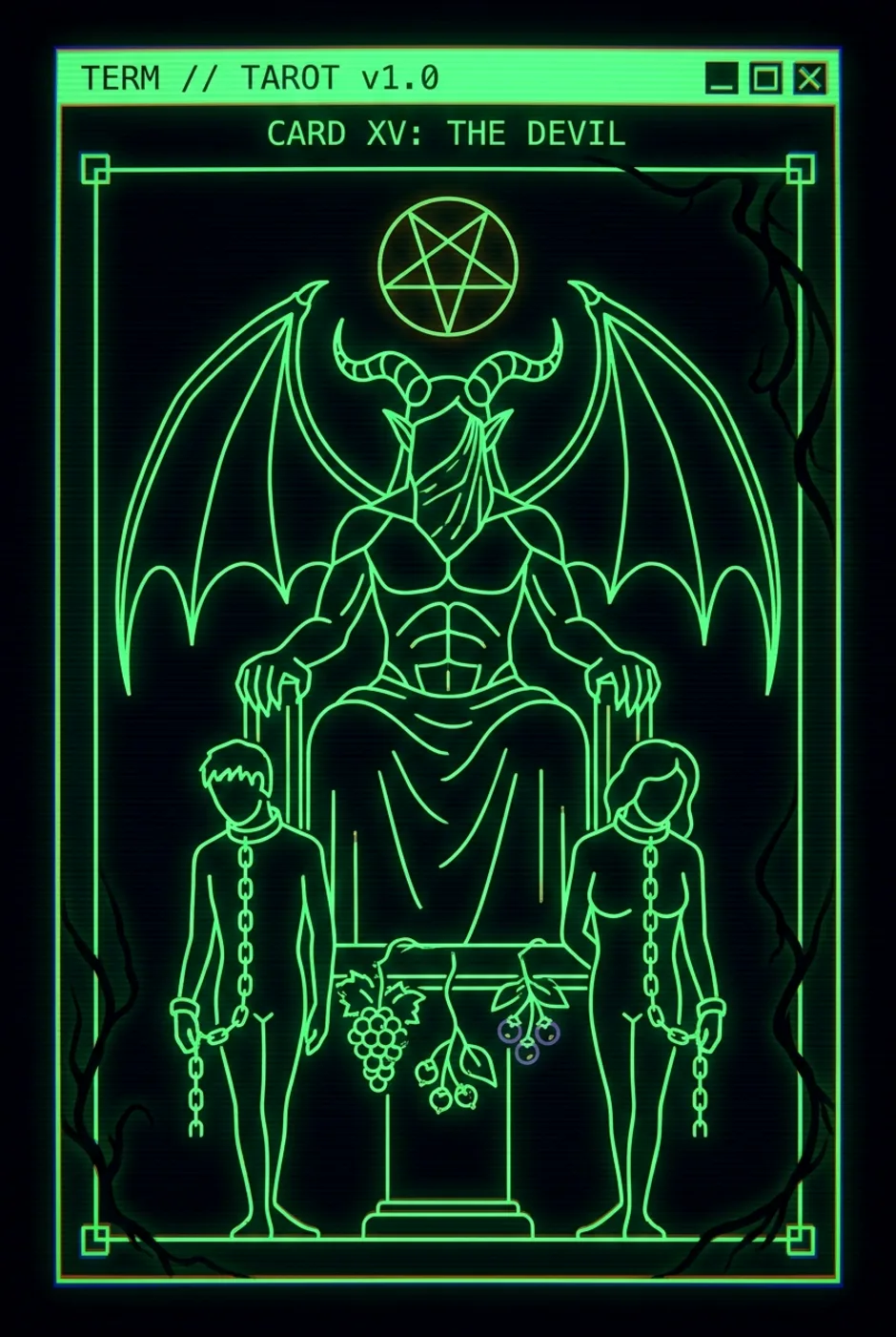 The Devil, reversed, a Phosphor tarot card