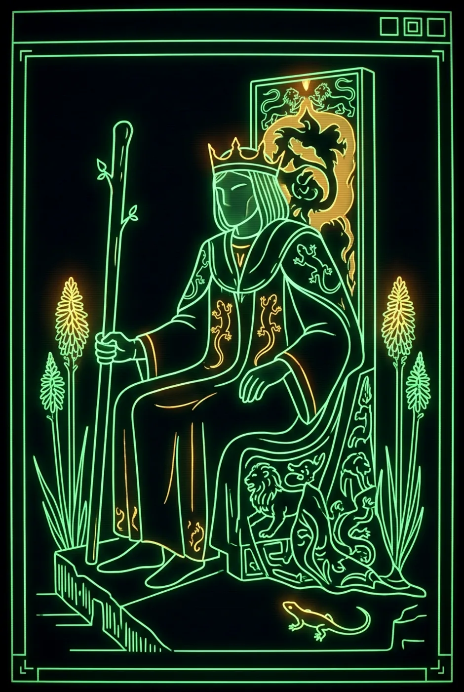 King of Wands, upright, a Phosphor tarot card