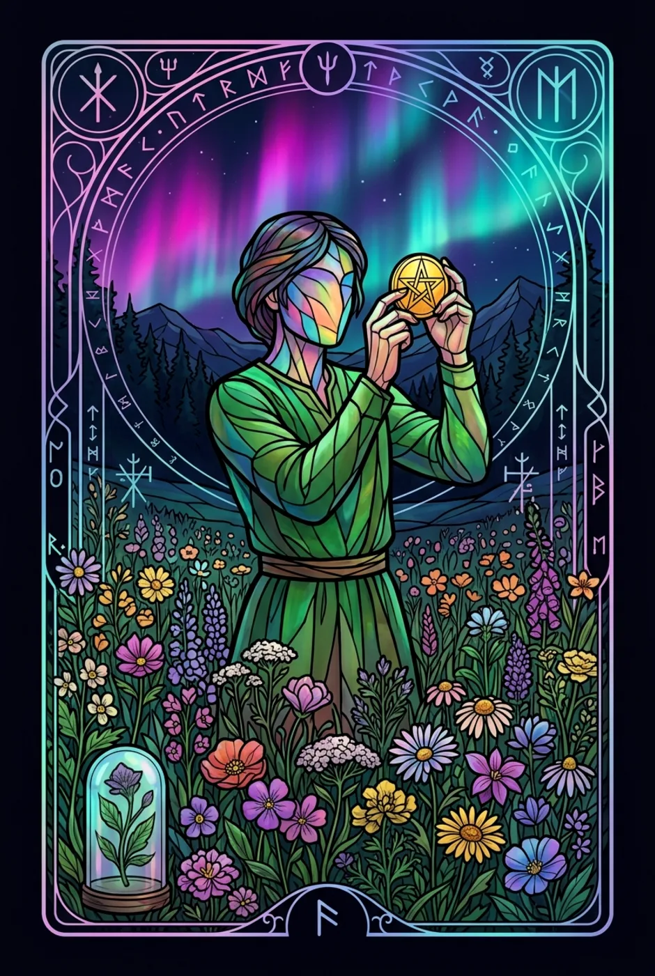 Page of Pentacles, reversed, a Witching tarot card