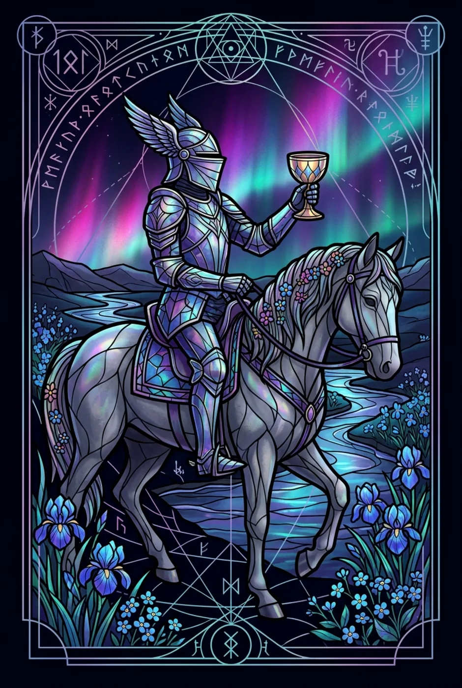 Knight of Cups, reversed, a Witching tarot card