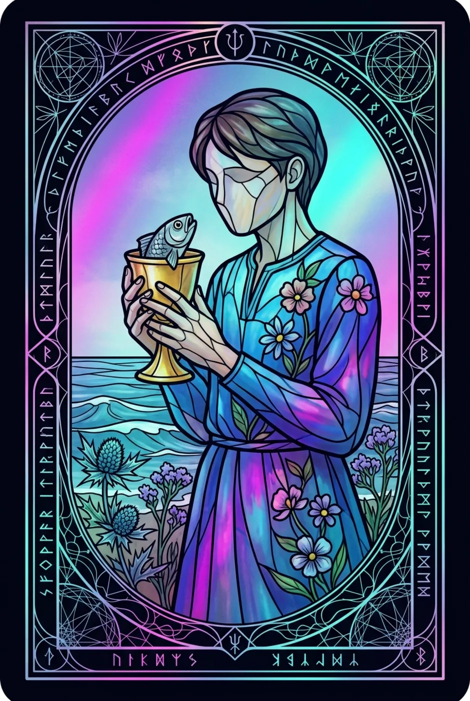 Page of Cups, upright, a Witching tarot card
