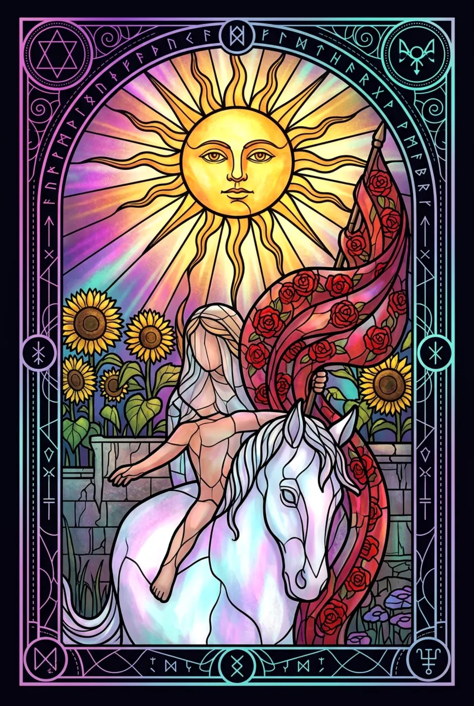 The Sun, reversed, a Witching tarot card