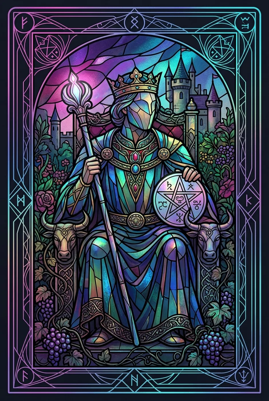 King of Pentacles, reversed, a Witching tarot card