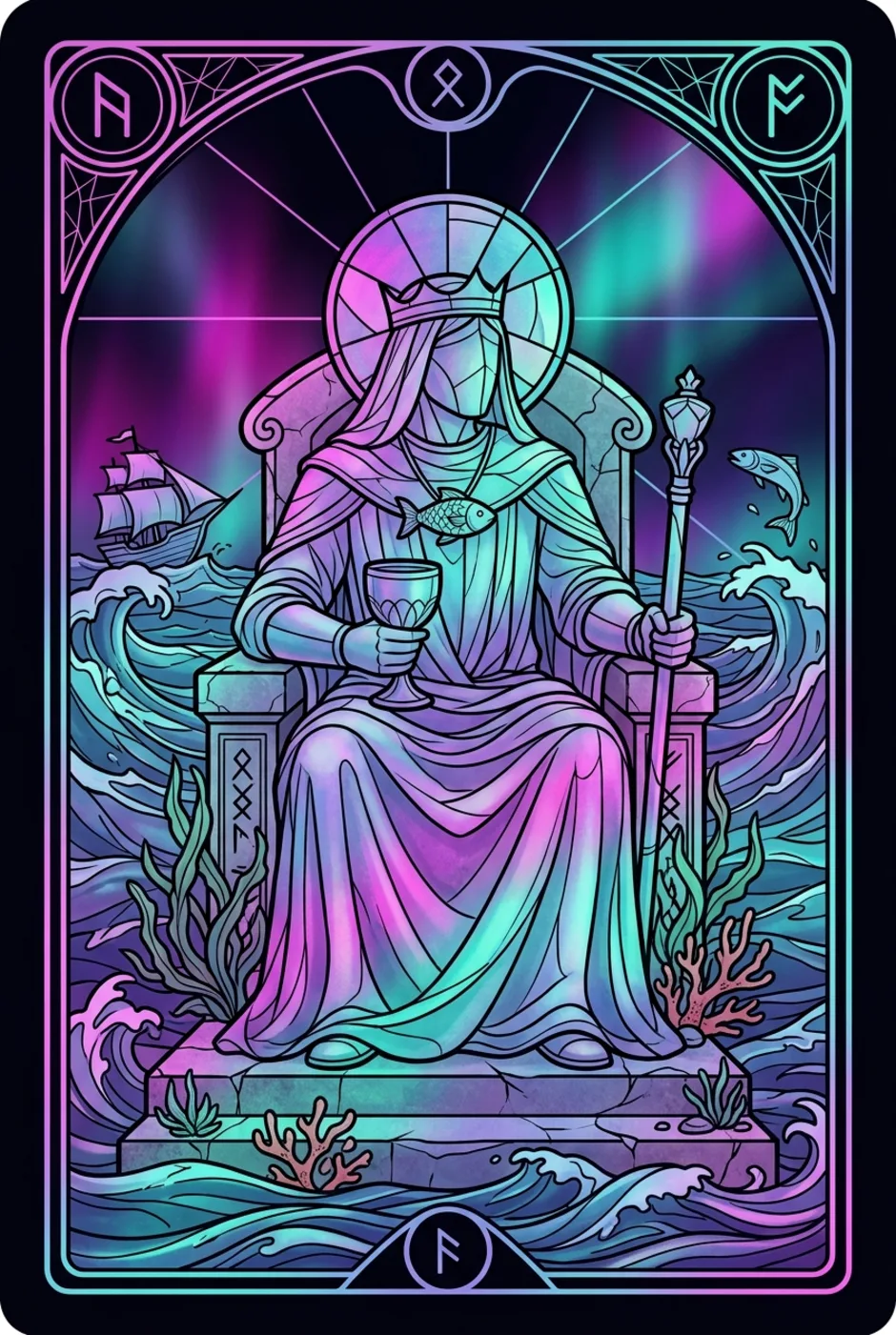 King of Cups, upright, a Witching tarot card
