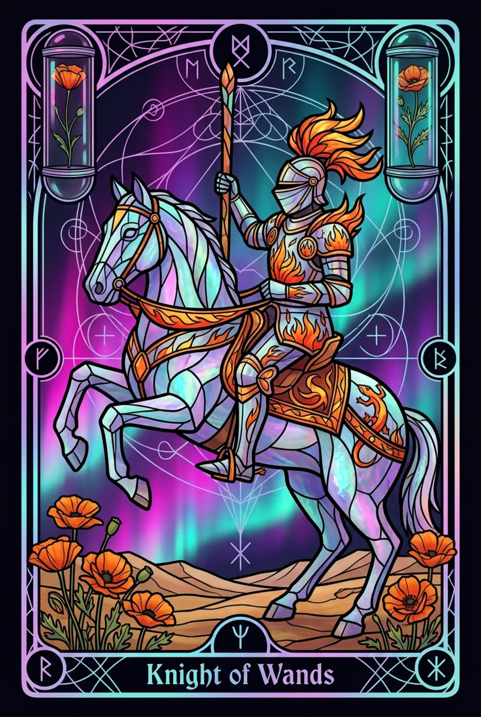 Knight of Wands, reversed, a Witching tarot card