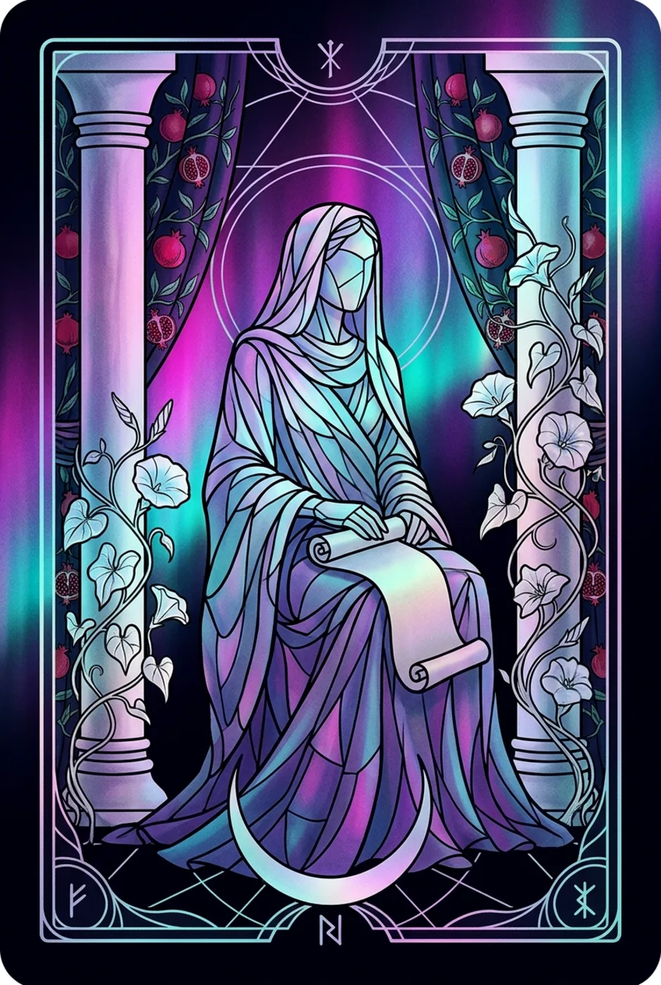 The High Priestess, reversed, a Witching tarot card