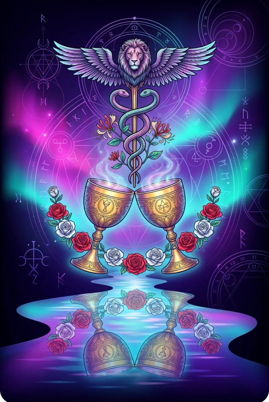 Two of Cups, reversed, a Witching tarot card