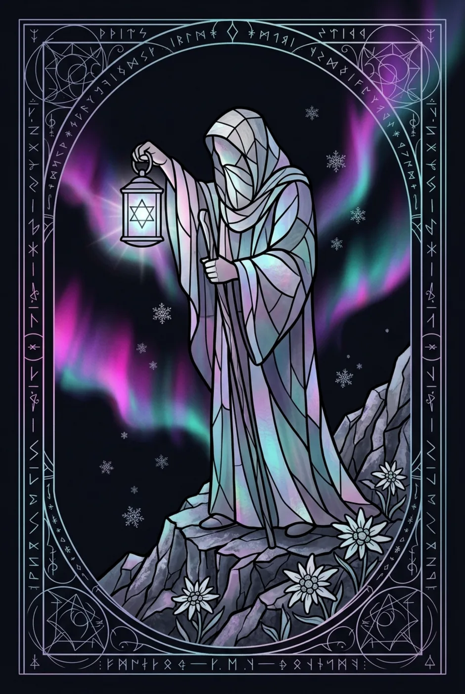 The Hermit, upright, a Witching tarot card