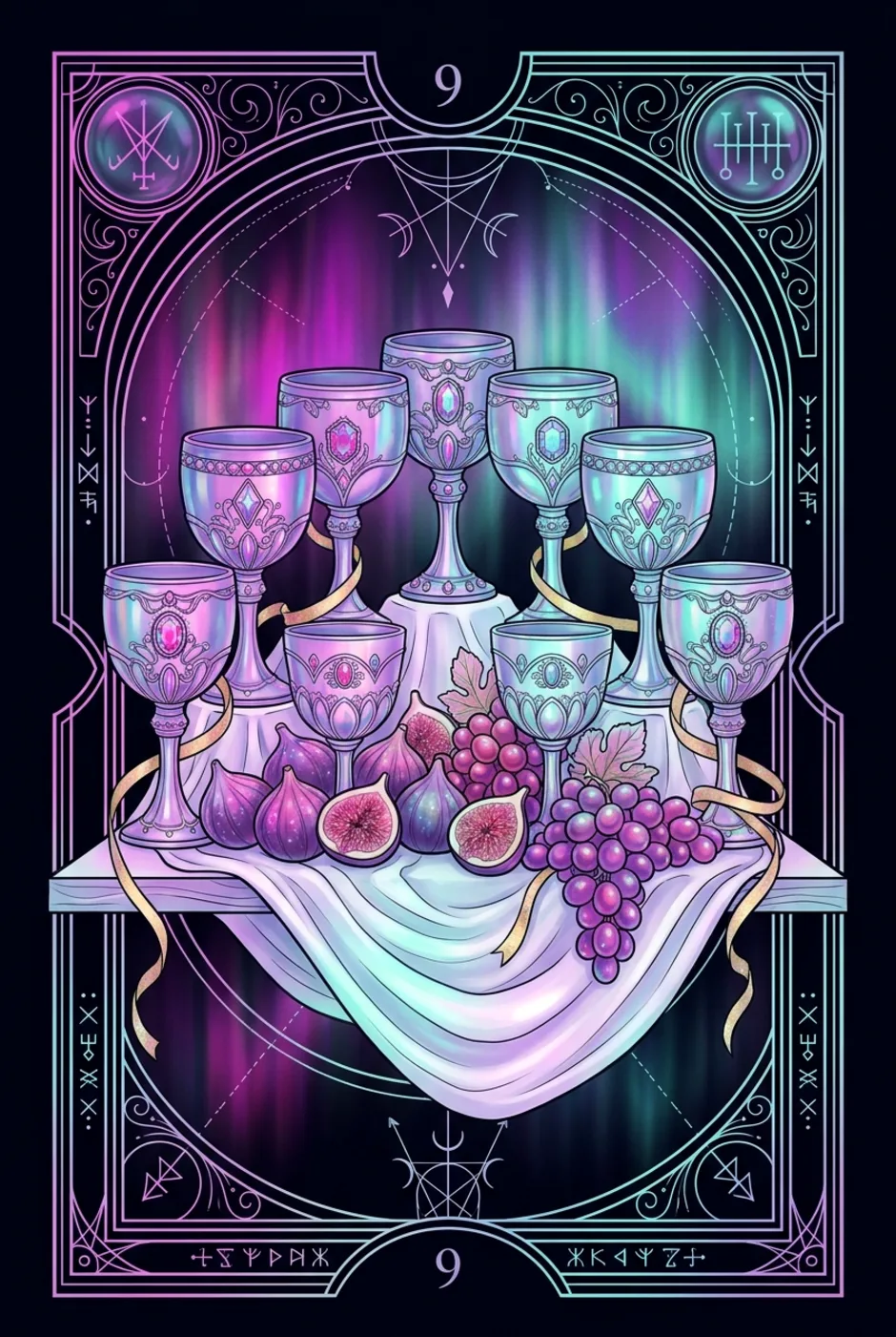 Nine of Cups, reversed, a Witching tarot card