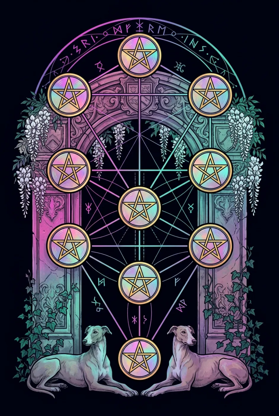 Ten of Pentacles, upright, a Witching tarot card